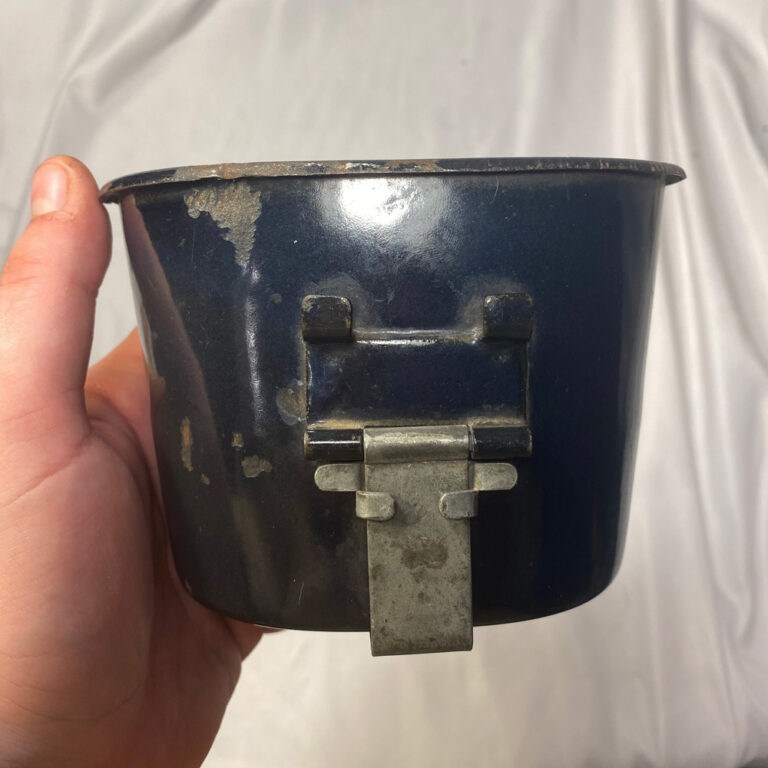 Rare WW2 US Porcelain Enamel Canteen Cup LF&C 1942 Fitzkee Militaria Collectibles