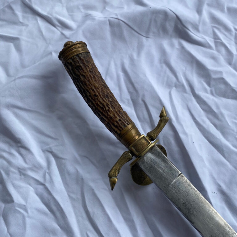 German Clamshell Hunting Cutlass Etched With Skinning Knife Fitzkee