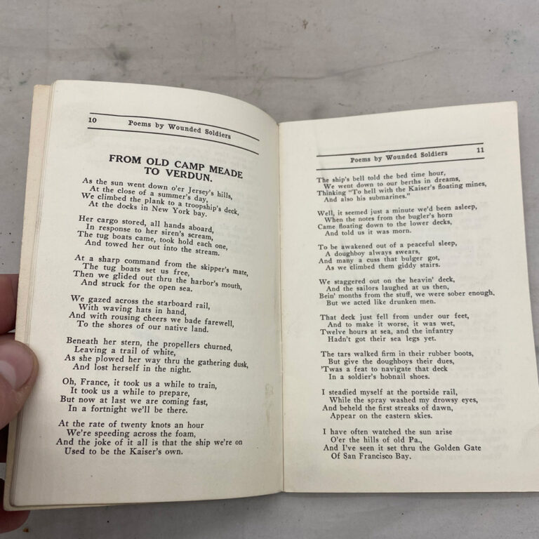 WW1 US Poems By Wounded Soldiers Booklet Fitzkee Militaria Collectibles