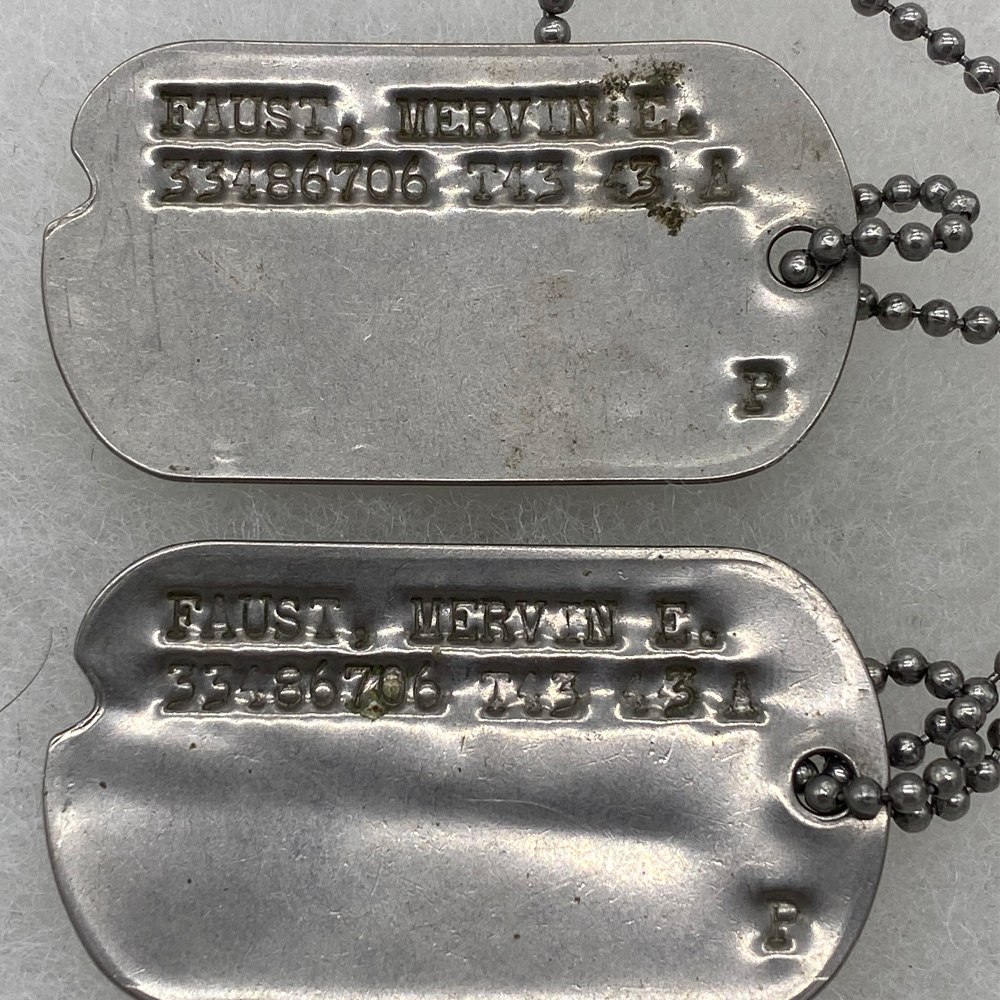 WW2 US Dog Tag Set With Chain T-43 PA Veteran – Fitzkee Militaria ...