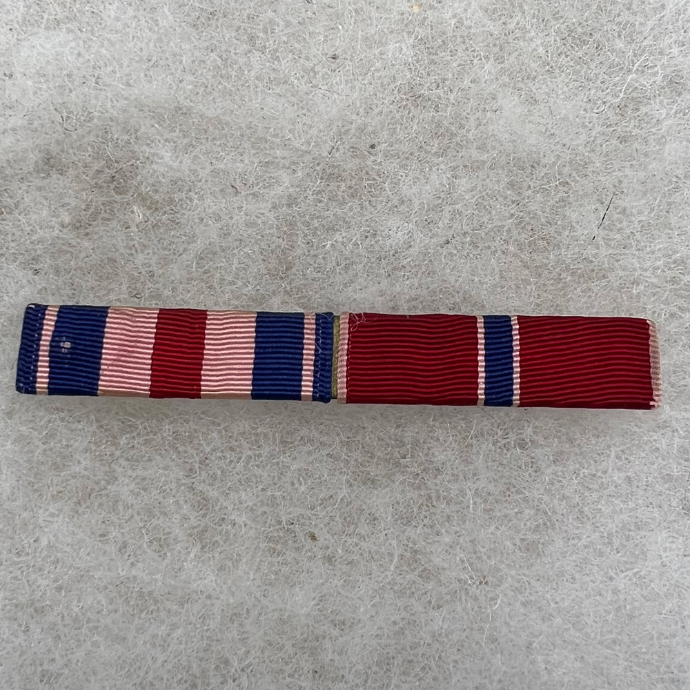 WW2 US Silver Star / Bronze Star Ribbon Bar Hand Sewn Ribbon Fitzkee