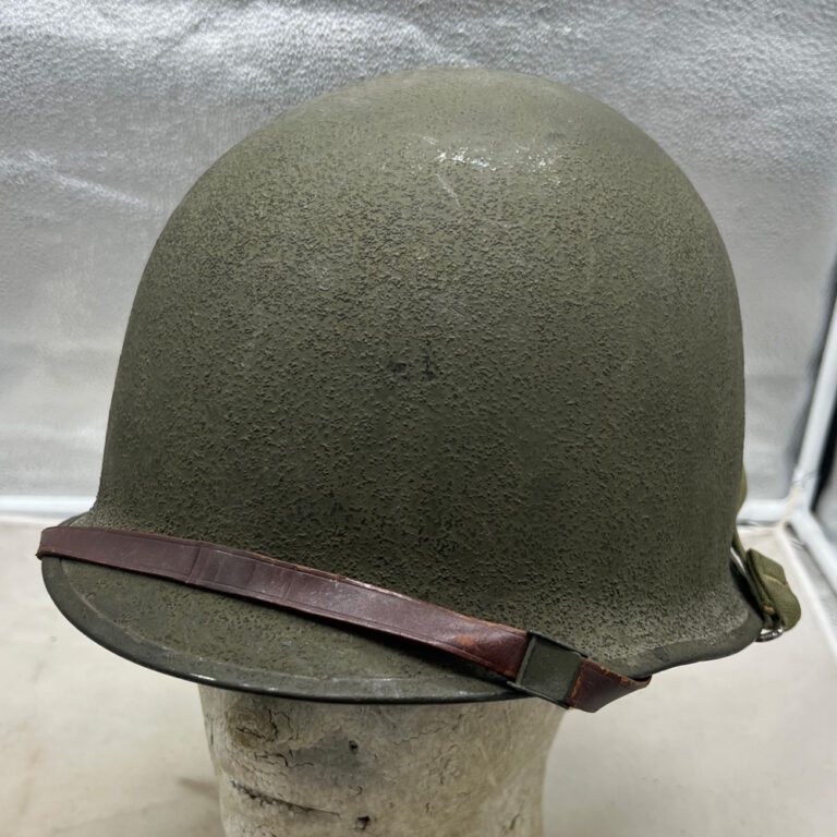 Ww2 Us M1 Helmet Rear Seam Swivel Bail Complete With Early Green Buckle 