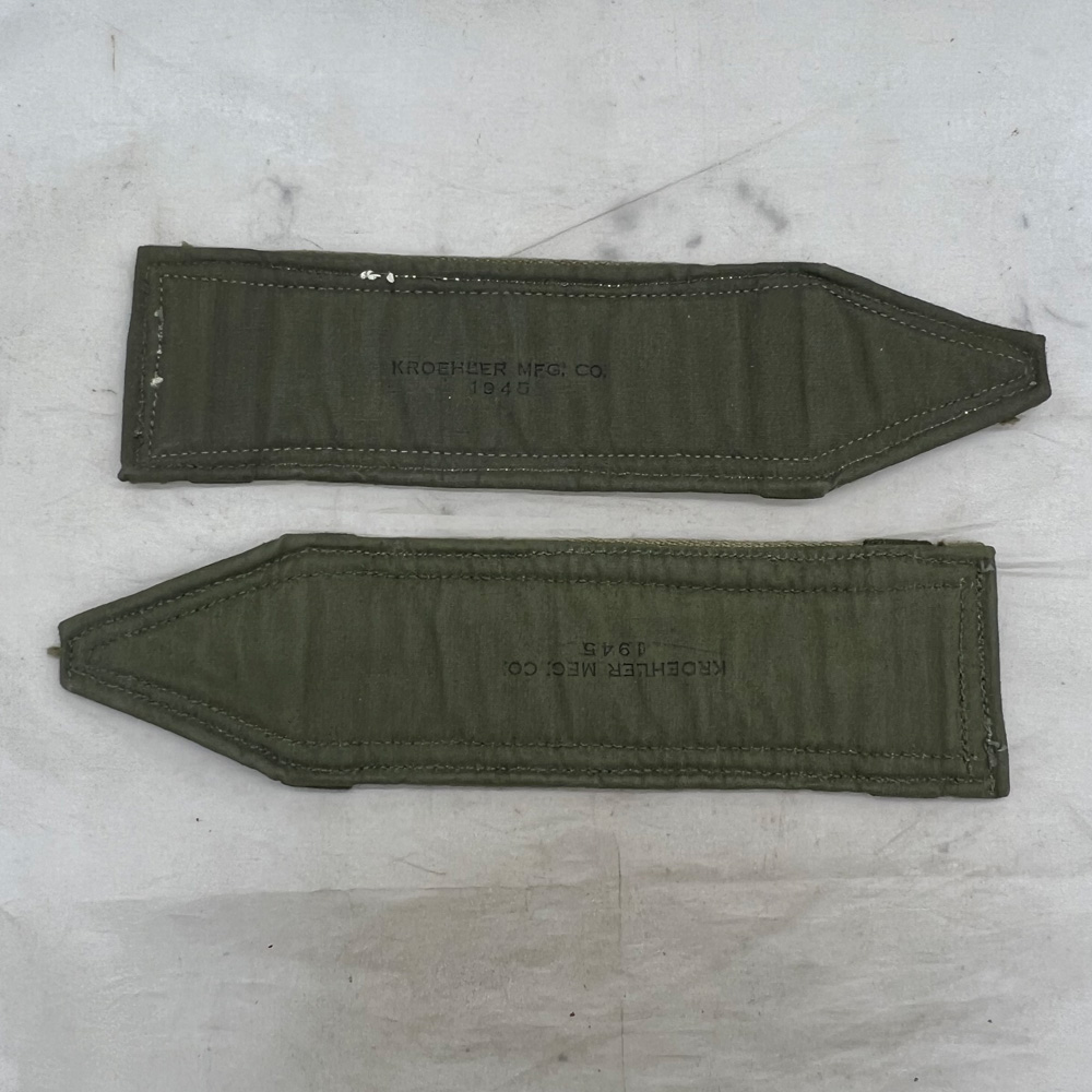 WW2 US Army Suspender Shoulder Pads Kroehler MFG 1945 Set Fitzkee