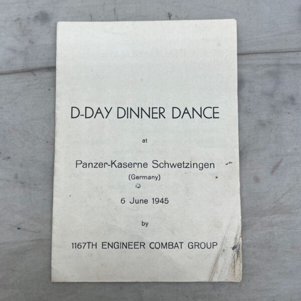 WW2 US Army 1167th Engineer Combat Group D Day Dinner Program 1945