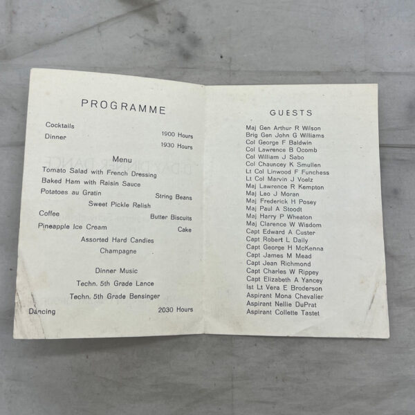 WW2 US Army 1167th Engineer Combat Group D Day Dinner Program 1945 - Image 2