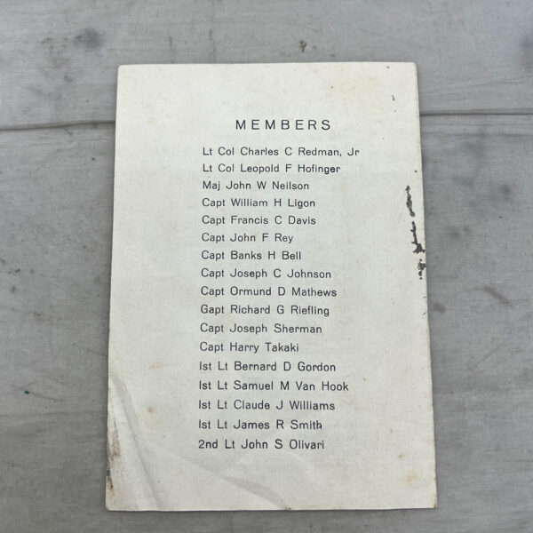 WW2 US Army 1167th Engineer Combat Group D Day Dinner Program 1945 - Image 3