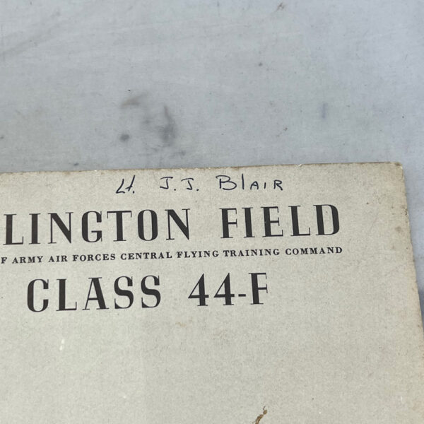 WW2 US Army Air Force Ellington Field 44-F Class Book - Image 2