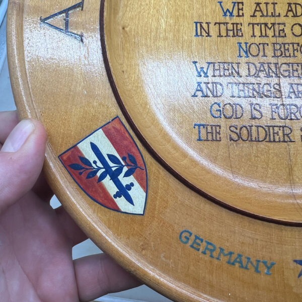 US Army 4th Cavalry Constabulary Forces Wooden Plate German Made - Image 4