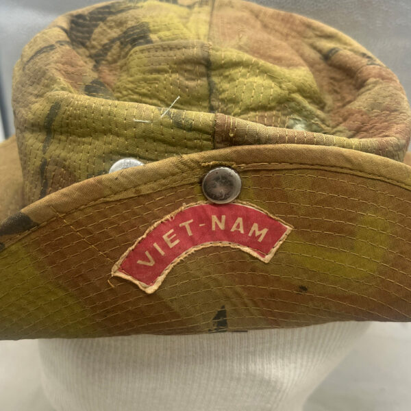 US Army Vietnam Camo Cowboy Boonie Hat Worn Vietnamese Made - Image 2