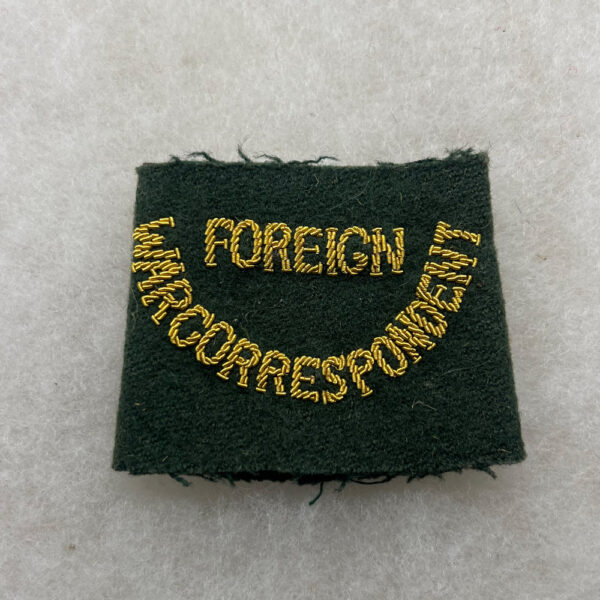 WW2 US Foreign War Correspondent Shoulder Loop Theater Made Bullion