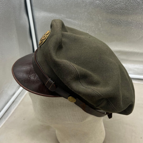 WW2 US Army Enlisted Men's OD Crush Visor Hat - Image 2