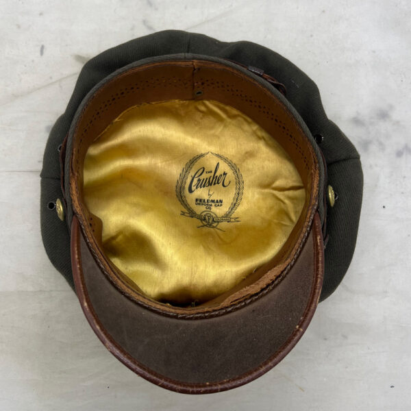 WW2 US Army Enlisted Men's OD Crush Visor Hat - Image 7