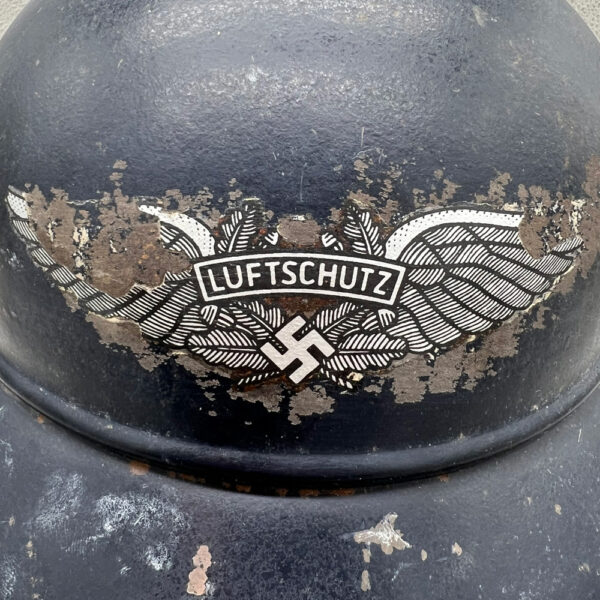 WW2 German Luftschutz Beaded M38 Gladiator Helmet - Image 2