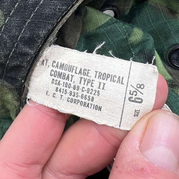 US Vietnam Erdl Camo Boonie Hat 1969 Size 6 5/8 - Image 7