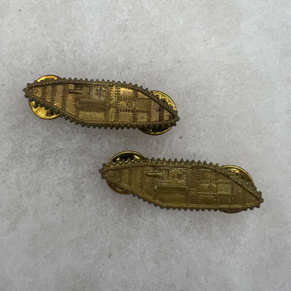 WW2 US Army Armored Officer Collar Insignia Set Snowflake Back