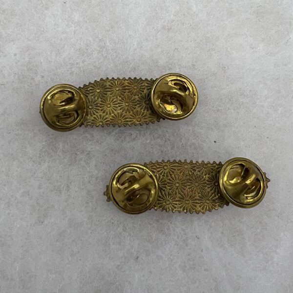 WW2 US Army Armored Officer Collar Insignia Set Snowflake Back - Image 2