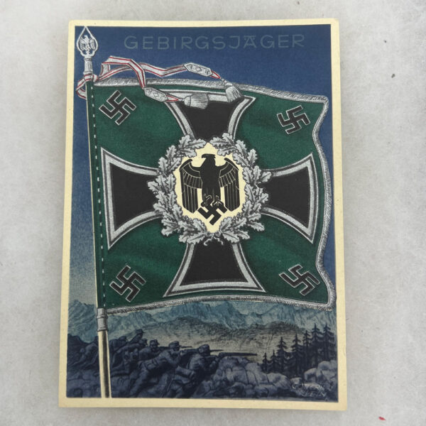 WW2 German Army Mountain Troop Standard Postcard