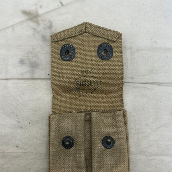 WW1 US Army 45 Pistol Ammo Pouch Russell 1918 - Image 3