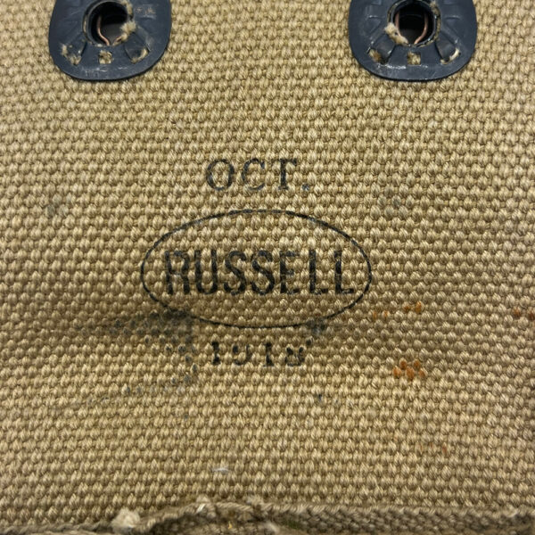 WW1 US Army 45 Pistol Ammo Pouch Russell 1918 - Image 4