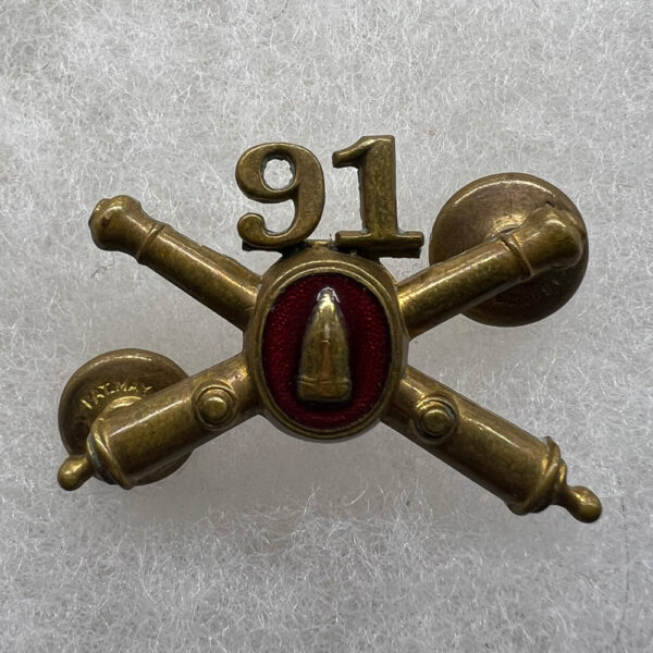 WW2 US Army 91st Coast Artillery Officer Collar Insignia