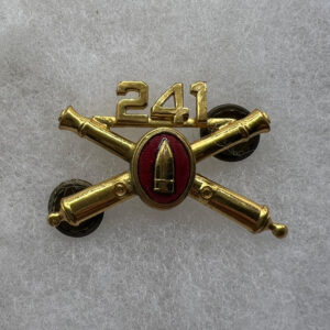 WW2 US Army 241st Coast Artillery Officer Collar Insignia Screwback
