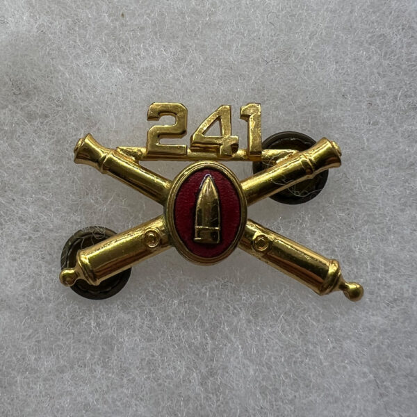 WW2 US Army 241st Coast Artillery Officer Collar Insignia Screwback