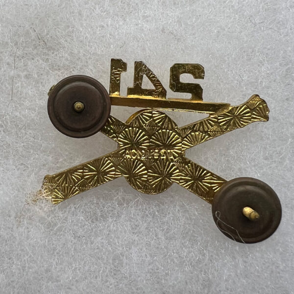 WW2 US Army 241st Coast Artillery Officer Collar Insignia Screwback - Image 2