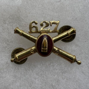 WW2 US Army 627th Coast Artillery Officer Collar Insignia Screwback