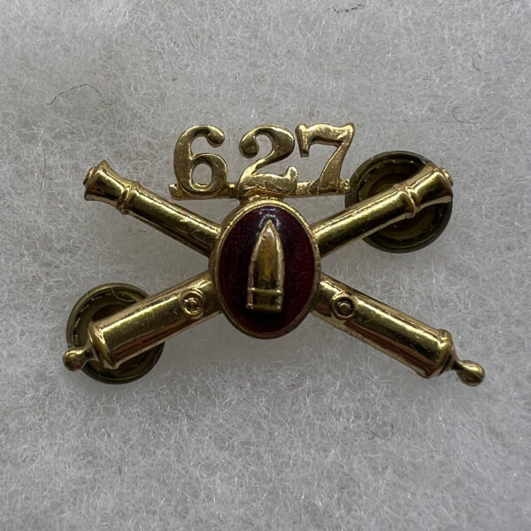 WW2 US Army 627th Coast Artillery Officer Collar Insignia Screwback