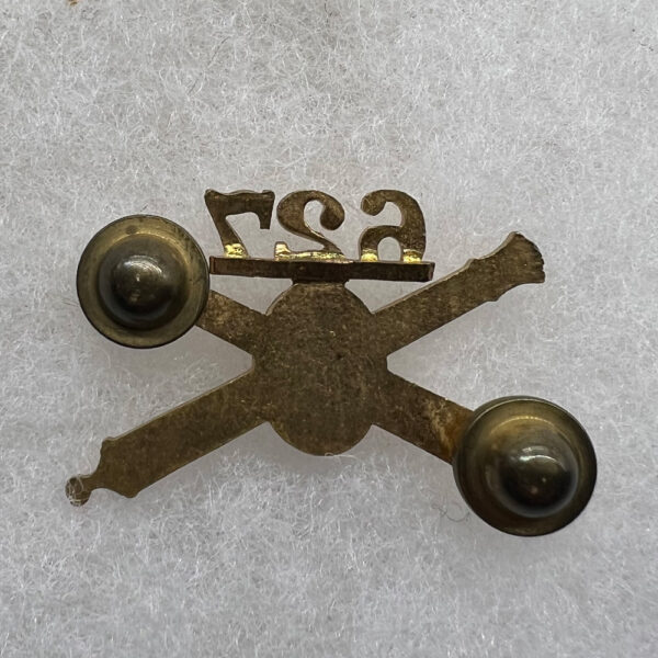 WW2 US Army 627th Coast Artillery Officer Collar Insignia Screwback - Image 2