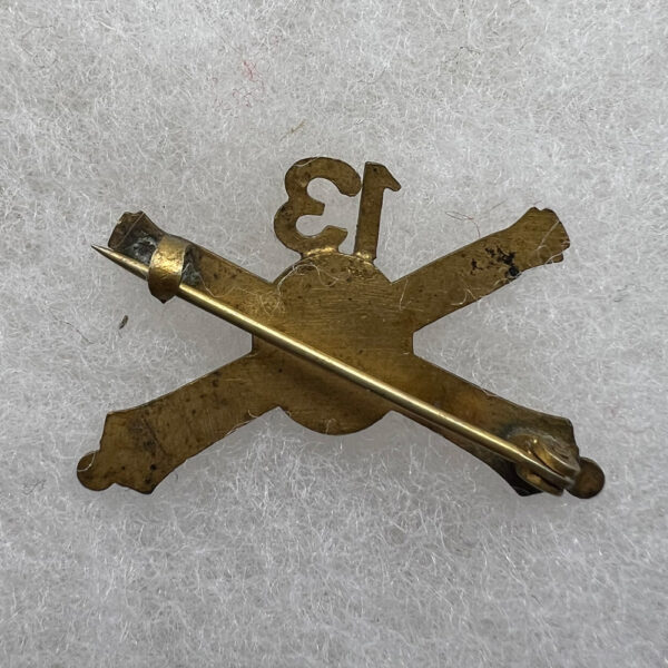 Pre-WW2 US Army 13th Coast Artillery Officer Insignia Pinback - Image 3
