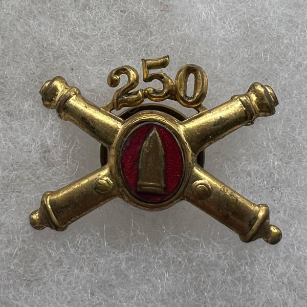 Pre-WW2 US Army 250th Coast Artillery Officer Collar Insignia Screwback