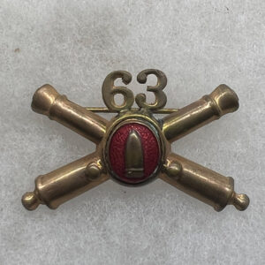 1930s US Army 63rd Coast Artillery Officer Collar Insignia Pinback