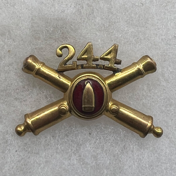 1930s US Army 244th Coast Artillery Officer Collar Insignia Pinback