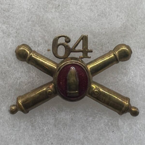 1930s US Army 64th Coast Artillery Officer Collar Insignia Pinback