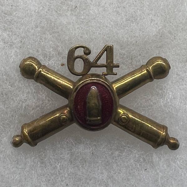 1930s US Army 64th Coast Artillery Officer Collar Insignia Pinback