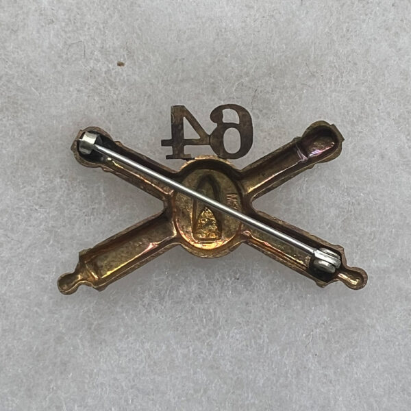 1930s US Army 64th Coast Artillery Officer Collar Insignia Pinback - Image 2