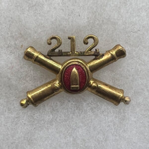 1930s US Army 212th Coast Artillery Officer Collar Insignia Pinback
