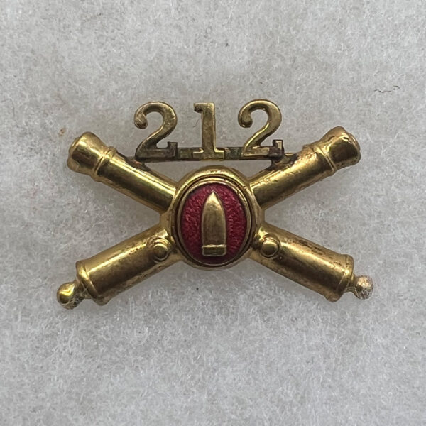 1930s US Army 212th Coast Artillery Officer Collar Insignia Pinback