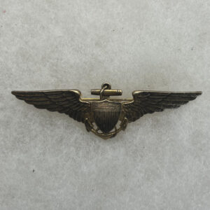 1930s US Naval Aviator Wing Robbins Sterling 2 3/4 Inch Pinback