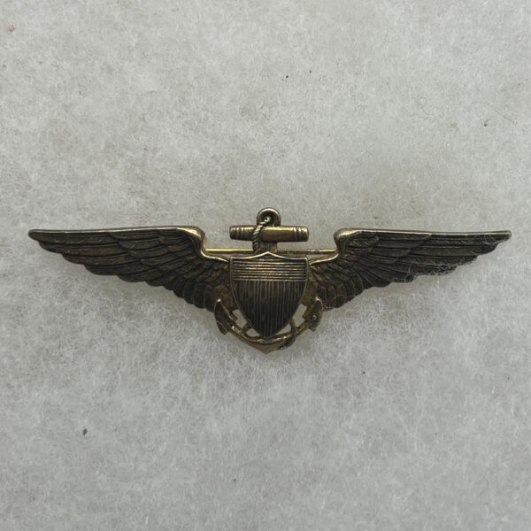 1930s US Naval Aviator Wing Robbins Sterling 2 3/4 Inch Pinback
