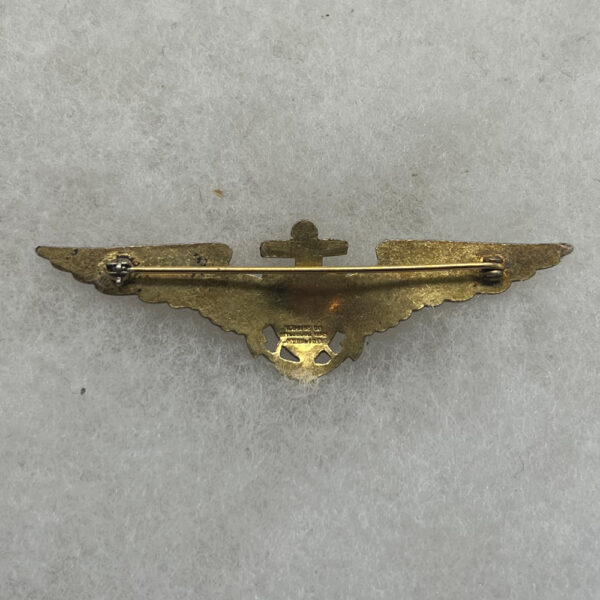 1930s US Naval Aviator Wing Robbins Sterling 2 3/4 Inch Pinback - Image 3
