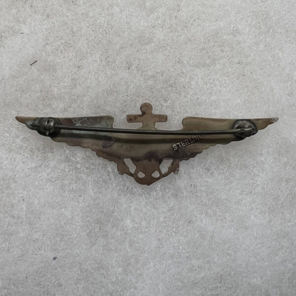 1930s US Naval Aviator Wing NS Meyer Sterling 2 3/4 Inch - Image 4