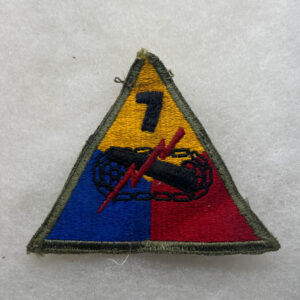 WW2 US Army 7th Armored Division Patch Hand Embroidered Number