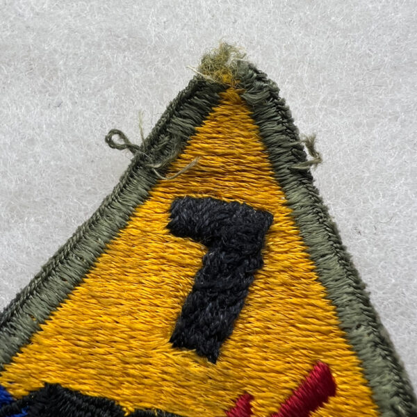 WW2 US Army 7th Armored Division Patch Hand Embroidered Number - Image 2