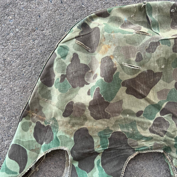 Korean War US Marine Corps Frogskin Camo Helmet Cover 1953 - Image 2