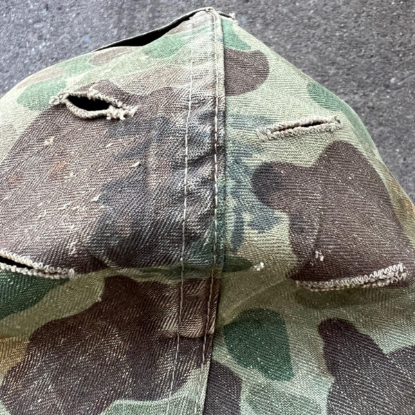 Korean War US Marine Corps Frogskin Camo Helmet Cover 1953 - Image 4