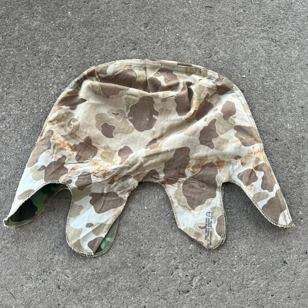 Korean War US Marine Corps Frogskin Camo Helmet Cover 1953 - Image 8