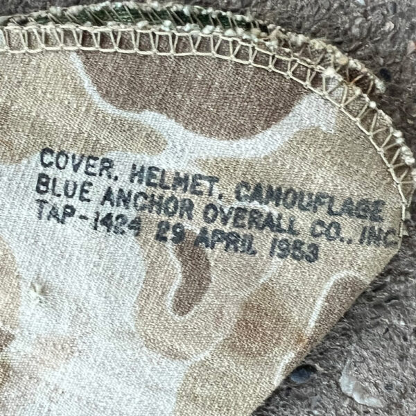 Korean War US Marine Corps Frogskin Camo Helmet Cover 1953 - Image 9