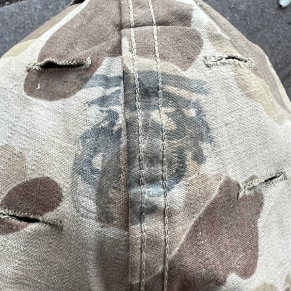 Korean War US Marine Corps Frogskin Camo Helmet Cover 1953 - Image 11